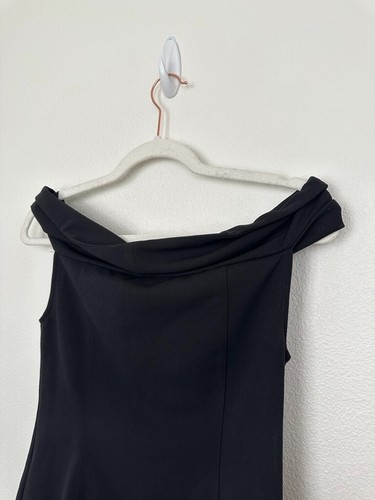 Club Monaco Cowl Neck Off Shoulder Top Black Workwear Women's Size Small NEW - Picture 7 of 7