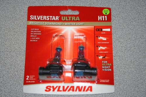 Sylvania Silverstar ULTRA H11 Pair Set High Performance Headlight 2 Bulbs NEW
