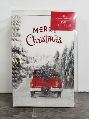 American Greetings Card MERRY CHRISTMAS With Message Inside 18 COUNT NEW SEALED