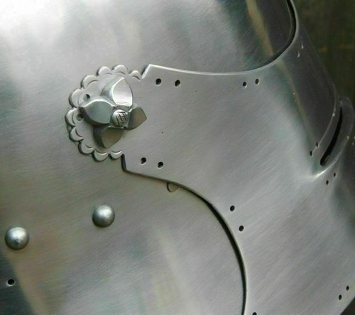 Casco medievale acciaio 18GA Jagdschaller Sallet casco cavaliere costume natalizio - Foto 5 di 8