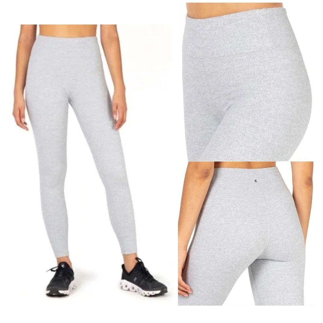 Kyodan Warmhand Herringbone High Waisted Wide Waistband Full Length Leggings