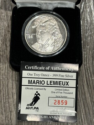 Mario Lemieux Silver Coin .999 Troy OZ Fine Silver Highland