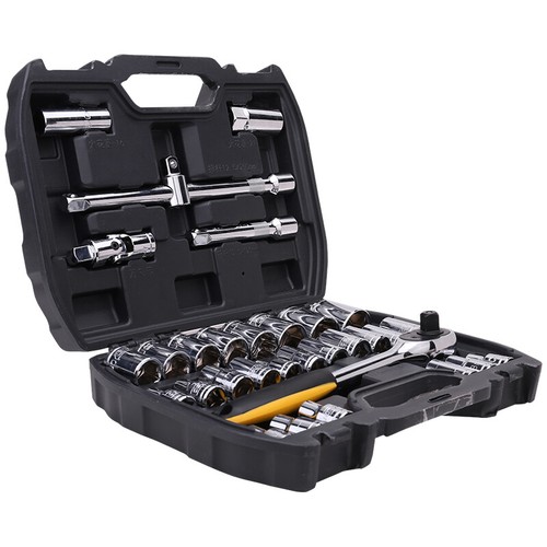 32PC Chrome Vanadium Steel 1/2 inch Drive Socket Ratchet Wrench Set Carry Box - Picture 2 of 5