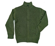BOSTON TRADERS YOUTH BOYS CABLEKNIT ZIP SWEATER FOREST NIGHT HEATHER