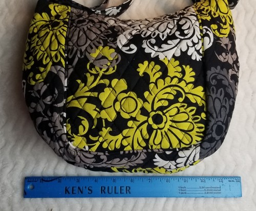 Neu ohne Etikett Vera Bradley Barock Tasche/Geldbörse Umhängetasche schwarz gelb Blumenmuster - Bild 3 von 7
