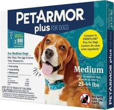 Pet Armor Plus Flea Tick Squeeze-On for Medium 23-44 lbs Dogs 3 treatments