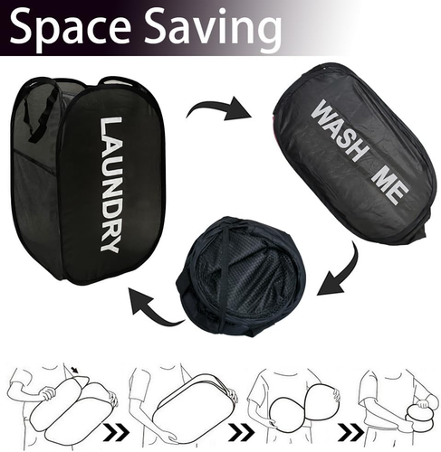 Collapsible Laundry Basket Foldable Laundry Hamper Pop up Basket Dirty Clothes H - Picture 4 of 12