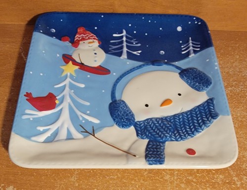 St. Nicholas Square LET IT SNOW Square Salad plate, 9 1/4", Very good - Picture 3 of 5