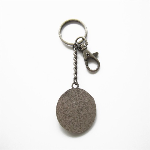 Vintage Silver Plated Horse Oval Metal Pendant Charm Key Ring Key Chain - Picture 6 of 7