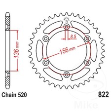 Rear Sprocket 45 T 520 P JTR822.45 For Gas Gas EC 200 99-10