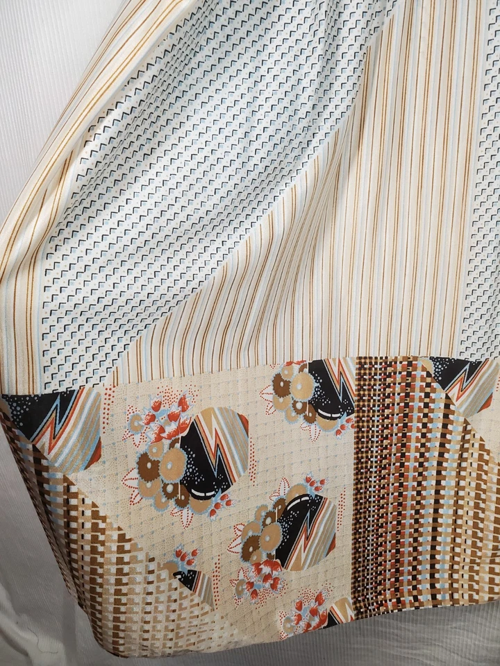 Falda Larga De Colección Años 70 Tejida Fina Poli Colorido Estampado Saks 5ta Avenida M Única Retro Foto 4 de 4