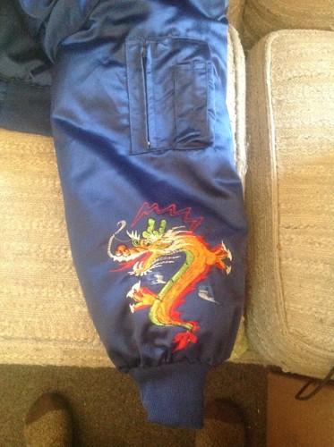 Vintage Embroidered Far East Tour Okinawa Japan Souvenir Jacket Dragon L War - Picture 4 of 11