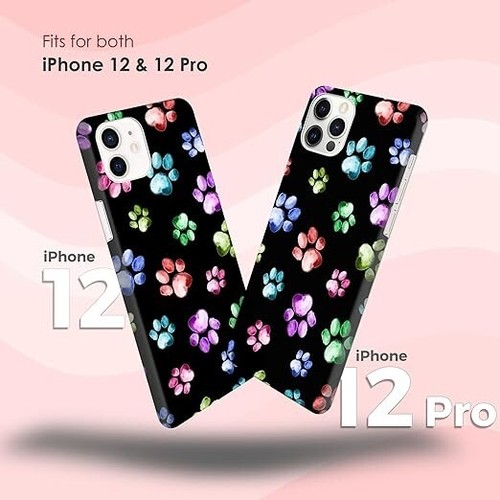 Hülle für iPhone 12 /12 Pro Case Hund Katze Pfote Aquarell Druck GlamCase - Bild 3 von 7