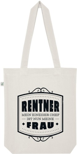 Stoffbeutel Baumwolle Tasche Jutebeutel Rentner Chef Frau Statement Pension Ruhe - Picture 3 of 6