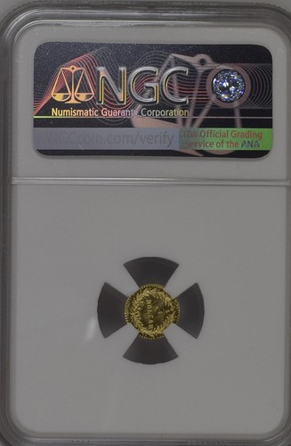 1881 California Fractional Gold 25c Round Indian BG-887 MS67 DPL - Picture 4 of 12