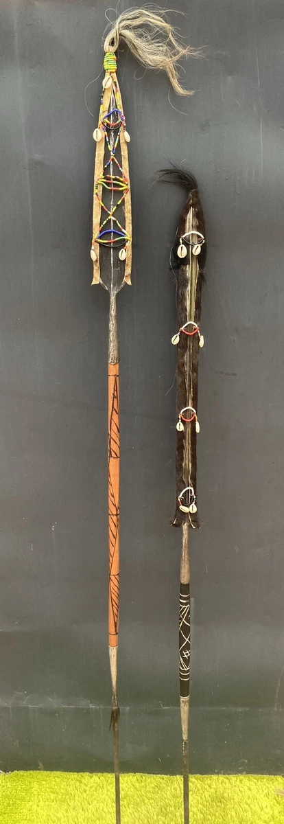 African Maasai Samburu Spears Kenyan Antique Hunting Spears H~68&#034;  &amp; 60&#034; | eBay