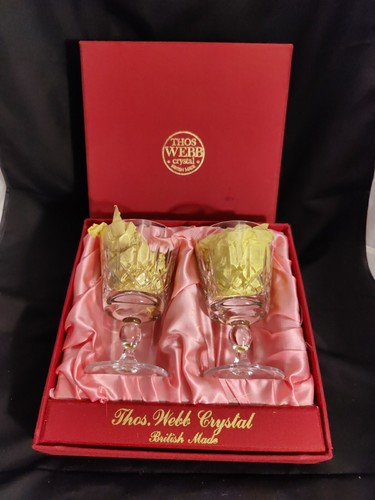 Box Thomas Webb Kristall Kingswinford Set 2 Weinkelche Gläser - Bild 5 von 7