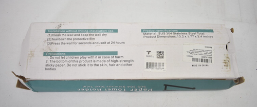 Papiertuchhalter selbstklebend unter Schrank Badgeschirr Edelstahl schwarz - Bild 4 von 6