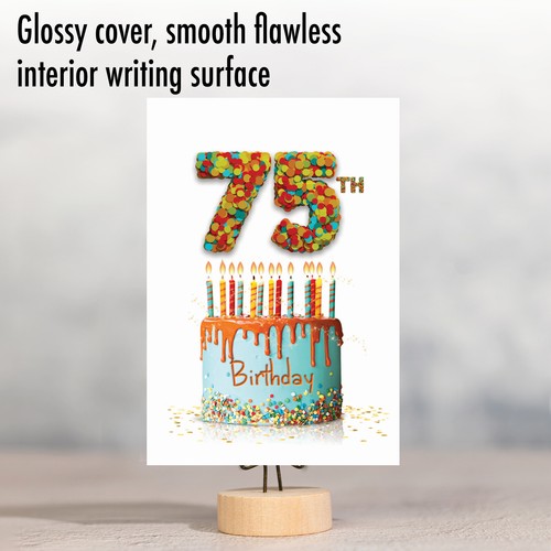 75th Milestone Birthday Greeting Card w/ 5" x 7" w/ Envelope (1 Card) Big Day 75 - Picture 6 of 6