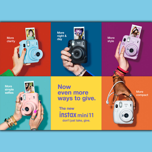 Fujifilm Instax Mini 11 Fuji fotocamera pellicola istantanea blu cielo - Foto 4 di 7