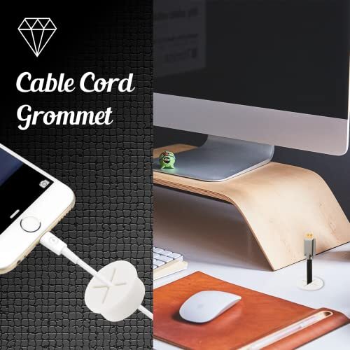 12 Pack 1 Inch Rubber Desk Grommets Silicone Cable Cord Grommet Wire Hole Cover - Picture 3 of 8