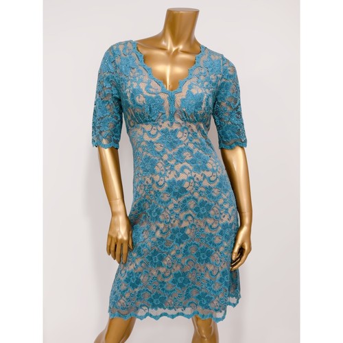 Karen Kane Damen blau Blumen Spitze Jakobsmuschel Party Freizeit Kleid Größe M