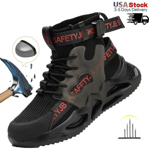 Work Sneakers Steel Toe Shoes Men Safety Shoes Puncture-Proof Protective Boots - Imagen 10 de 13