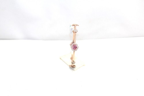 Kada Bangle Rose Gold Rhodium 925 Sterling Silver Ruby Gem Stone & Zircon F590 - Picture 4 of 8