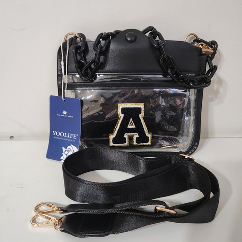 Borsa/borsa da stadio trasparente con lettera A