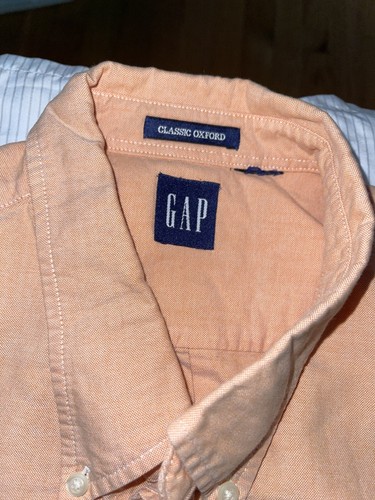 Gap Mens Peach Pink Dress Shirt Men's Size Xl Euc - Picture 2 of 3
