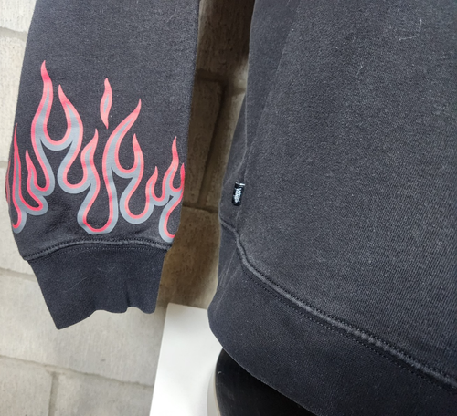 Thrasher Vans Off The Wall Black Sweatshirt Flames on Wrist Mens Medium - Picture 10 of 24