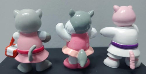 Ganz Webkinz PVC Tierfiguren Menge 3. Graue Katze, rosa Katze, Husky Ballerina - Bild 3 von 6