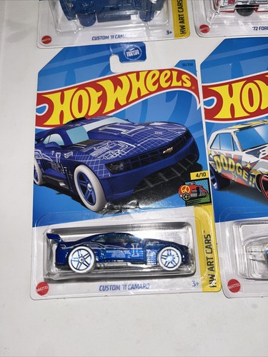 Custom ‘11 Camaro White & Blue HW Art Cars Hot Wheels 2023 | ‘72 Ford Ranchero - Picture 7 of 15