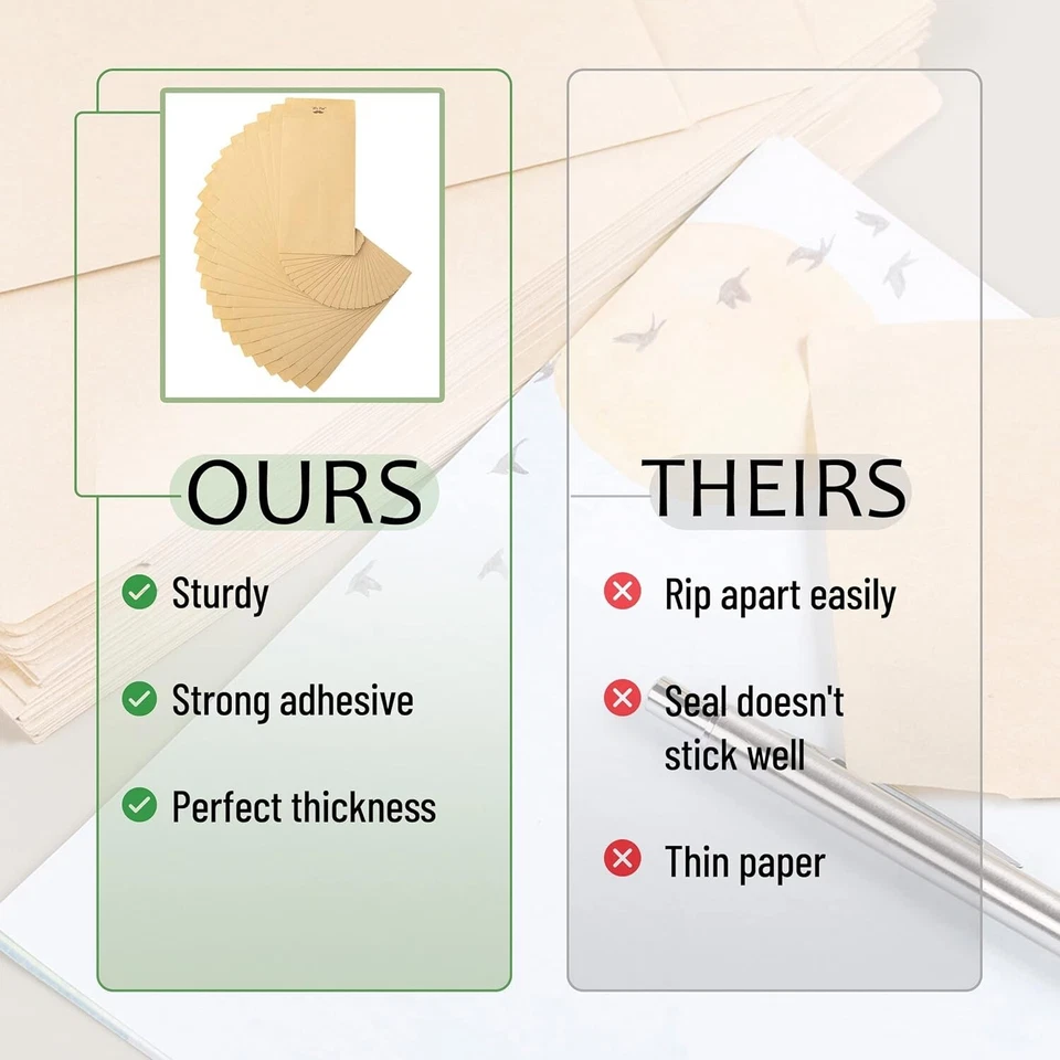 Sobres de dinero para efectivo, paquete de 100, 6,5" X 3,5", sobres para efectivo, 100 sobres Foto 2 de 4