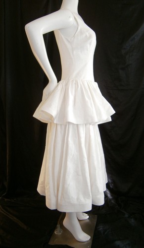 FANCY BRIDAL STORE NY DESIGNER WEDDING GOWN DRESS 6- 8 SILK IVORY CREAM - Picture 2 of 11