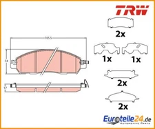 Brake Pad Set, Disc Brake TRW GDB2182 for Nissan Leaf