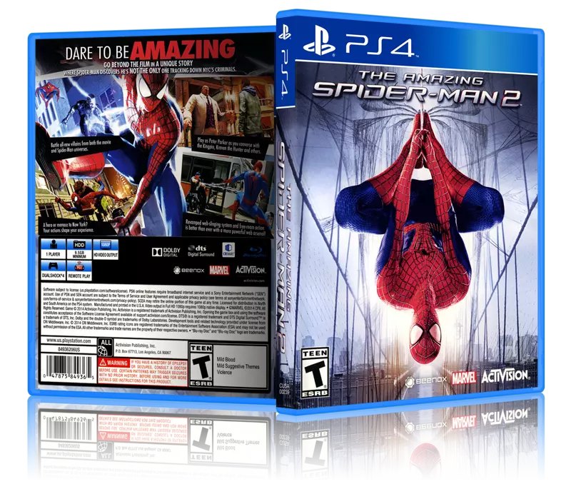 The Amazing Spider Man 2 Replacement PS4 Cover and Case. NO GAME