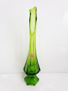 Vintage-Viking-Hand-Made-Vase-13-034-Green-Glass
