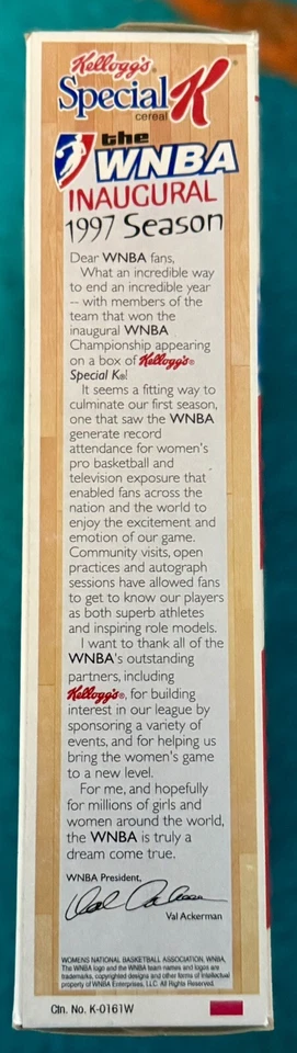 1998 KELLOG’S SPECIAL K WNBA BOX SIGNED BY CYNTHIA COOPER, SWOOPS, THOMPSON BAS - Image 4 of 4