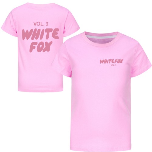 Pop New White Girls Kids Foxes Print Short Sleeve T-shirt Cotton Tops Xmas Gift - Picture 3 of 19