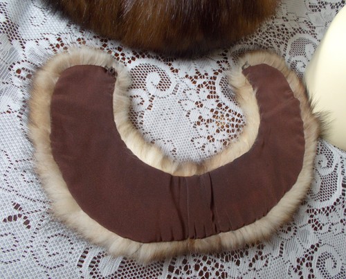 Vtg Dark Brown & Cream Russian Sable Fur Collar 15" Matching Muff Handwarmer 10" - Picture 7 of 8