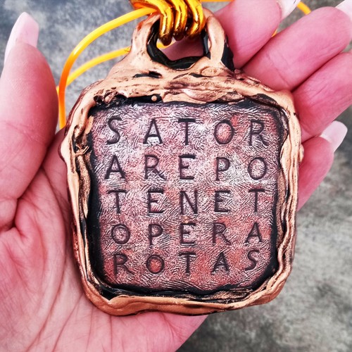 magic square sator necklace protection luck talisman pendant amulet templar seal - Picture 4 of 24