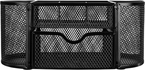Mesh Desk Office Organizer, Black, 9.25" X 4.53" X 3.94" - Picture 3 of 12