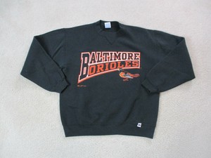 VINTAGE-Baltimore-Orioles-Sweater-Youth-Large-Black-Orange-Baseball-Kids-Boy-90s