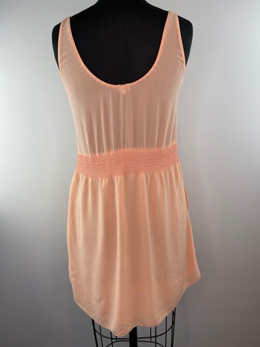 Aritzia Babaton Drop Waist Skater Peach Orange Sleeveless Dress Pockets S Small - Picture 2 of 6
