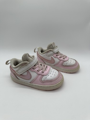 Toddler Nike Court Borough Low 2 SE Shoes ‘White/Pink Foam’ DQ0493 100 Size 8C