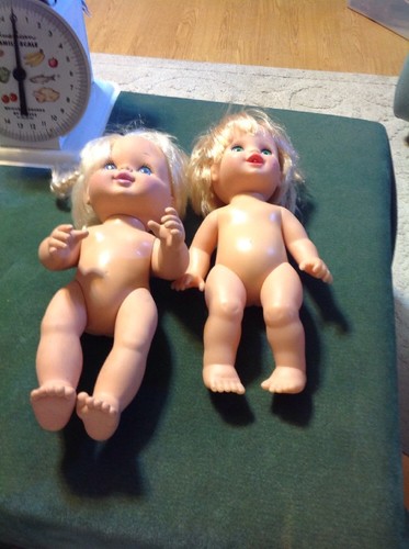 Pair Of Plastic Dolls - 13"