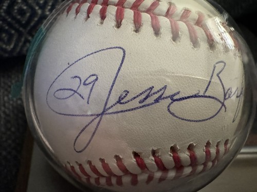 Bola/tarjeta de exhibición de escritorio Jesse Barfield 1986 HR Champ BAJO CERTIFICADO DE AUTENTICIDAD autógrafo 2023 como nuevo - Imagen 7 de 14