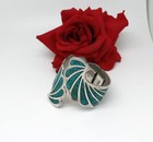 Sterling Silver Turquoise Mexico Clamper 76.38g Bracelet Cat Rescue