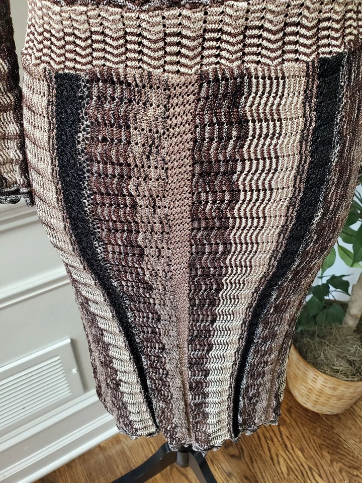 Vestido para mujer International Concepts marrón cuello redondo manga larga hasta la rodilla L Foto 4 de 4